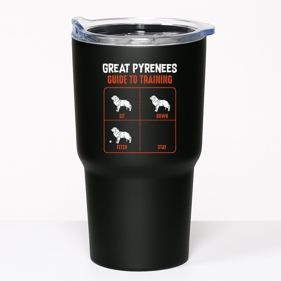 Great Pyrenees Guide To Training Funny Dog Pet Lover Tumbler