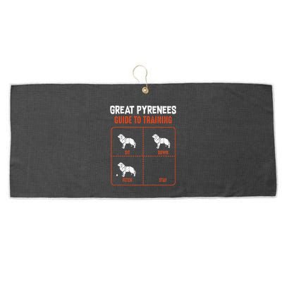 Great Pyrenees Guide To Training Funny Dog Pet Lover Large Microfiber Waffle Golf Towel