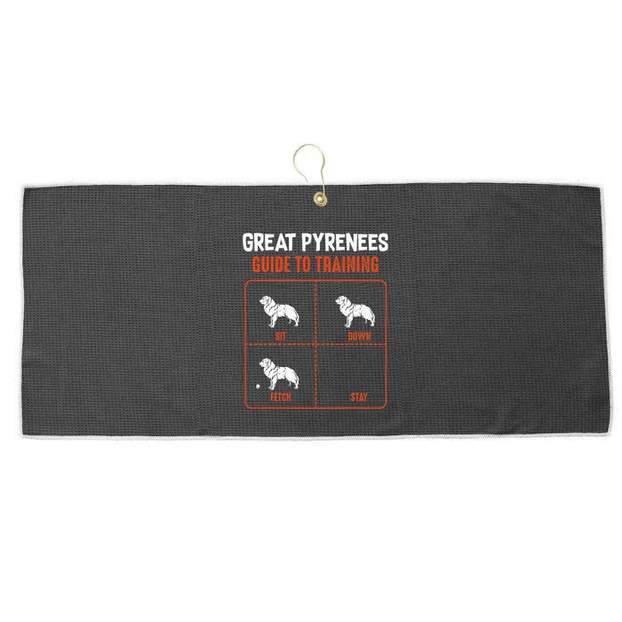 Great Pyrenees Guide To Training Funny Dog Pet Lover Large Microfiber Waffle Golf Towel