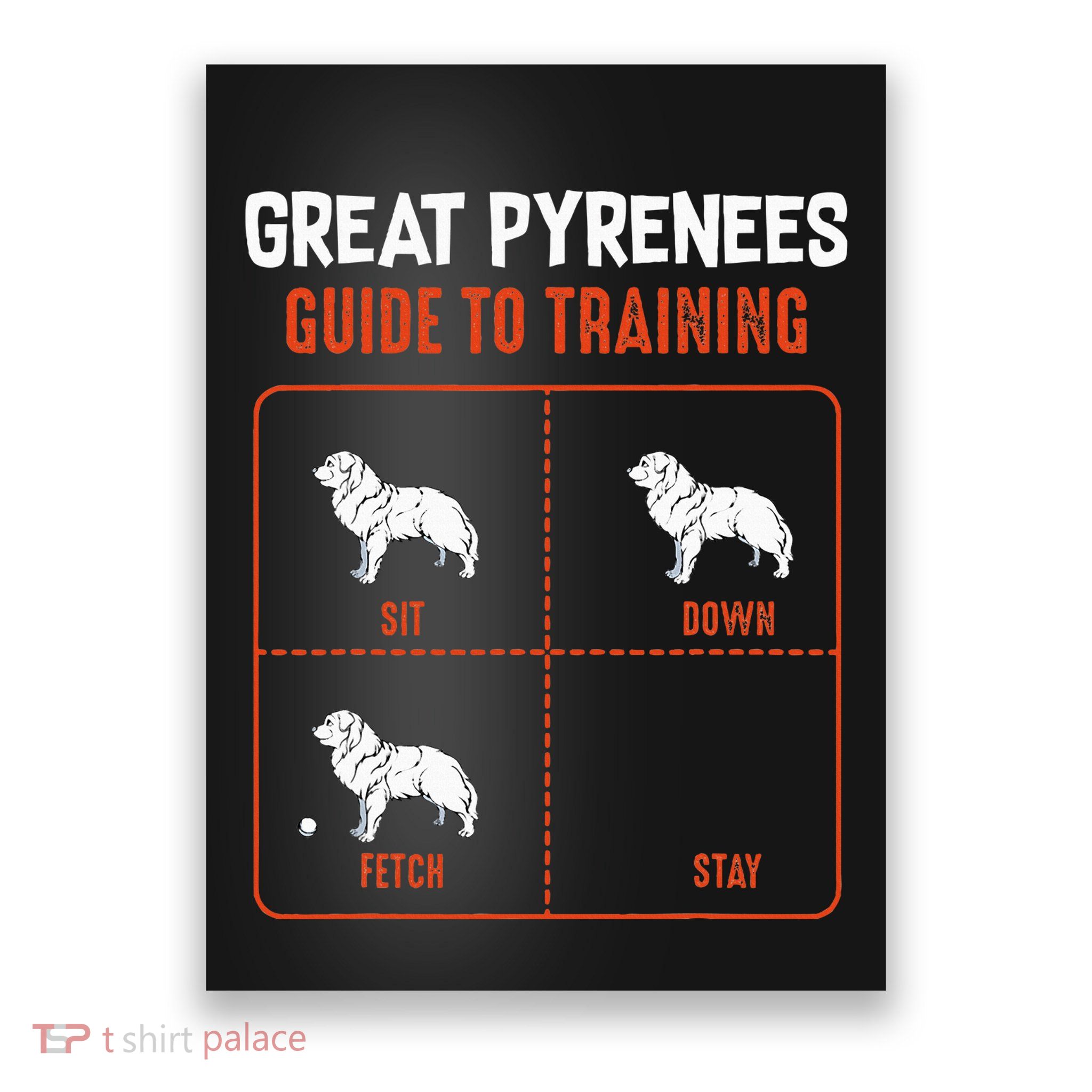 Great Pyrenees Guide To Training Funny Dog Pet Lover Poster