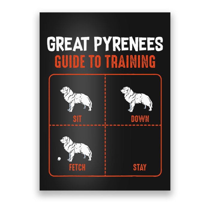 Great Pyrenees Guide To Training Funny Dog Pet Lover Poster