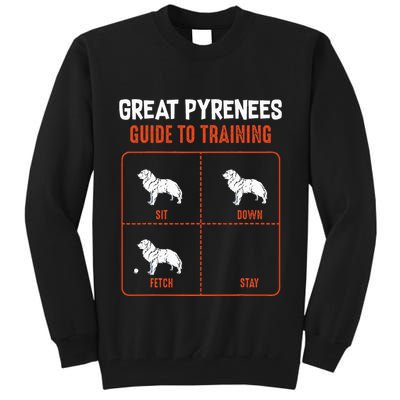 Great Pyrenees Guide To Training Funny Dog Pet Lover Tall Sweatshirt