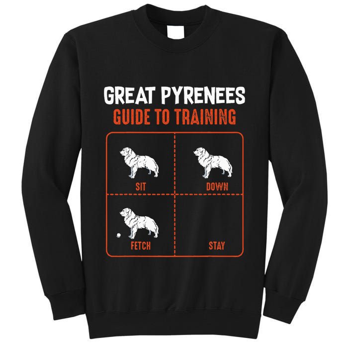 Great Pyrenees Guide To Training Funny Dog Pet Lover Tall Sweatshirt