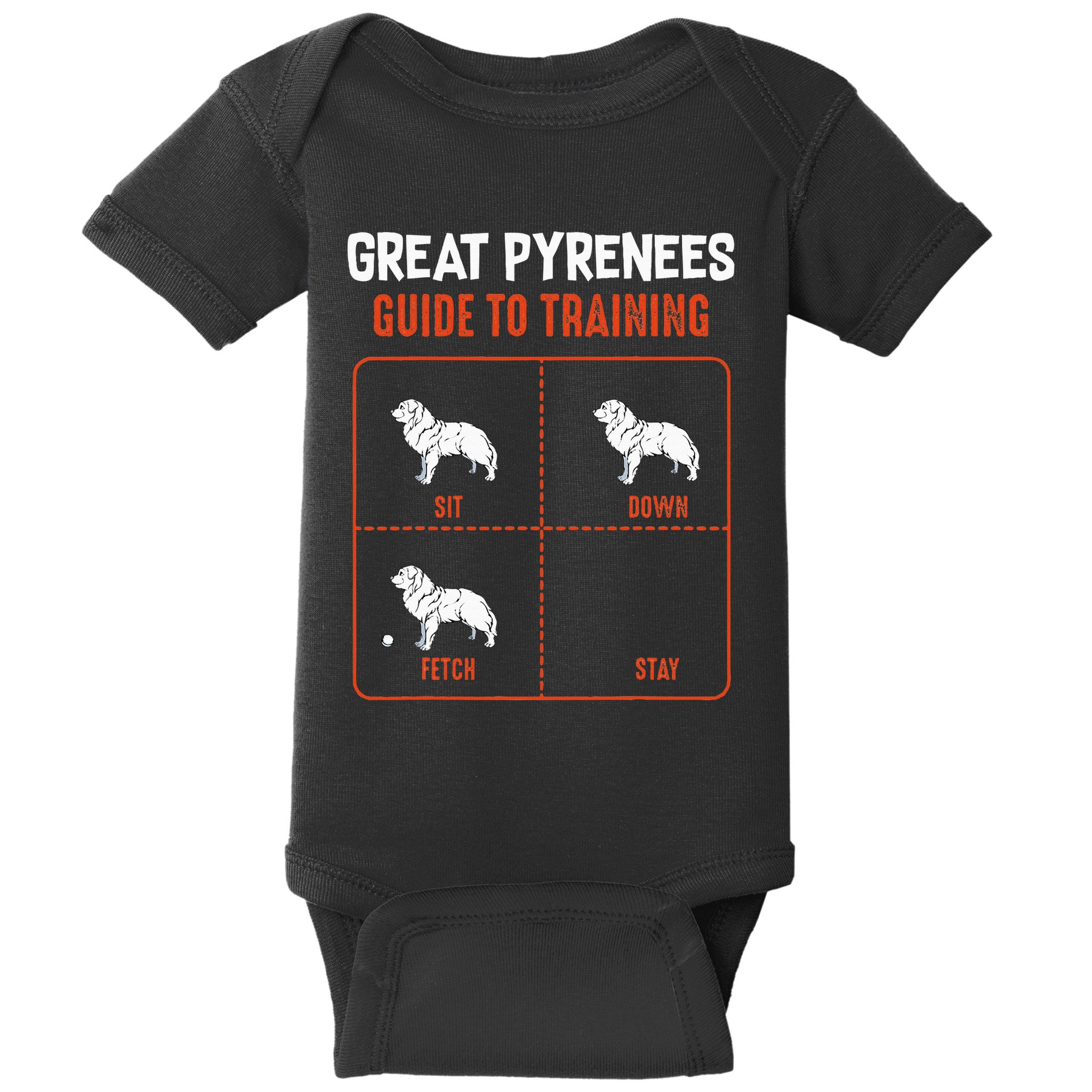 Great Pyrenees Guide To Training Funny Dog Pet Lover Baby Bodysuit