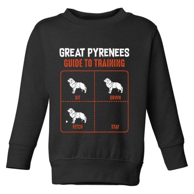 Great Pyrenees Guide To Training Funny Dog Pet Lover Toddler Sweatshirt