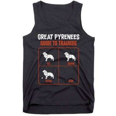 Great Pyrenees Guide To Training Funny Dog Pet Lover Tank Top