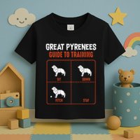 Great Pyrenees Guide To Training Funny Dog Pet Lover Toddler T-Shirt