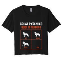 Great Pyrenees Guide To Training Funny Dog Pet Lover Crop Top