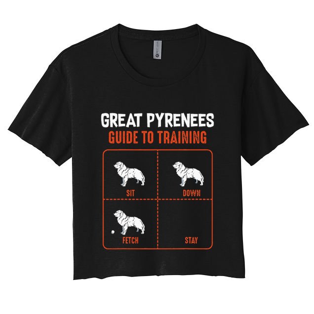 Great Pyrenees Guide To Training Funny Dog Pet Lover Crop Top