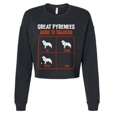 Great Pyrenees Guide To Training Funny Dog Pet Lover Cropped Pullover Crew