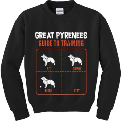 Great Pyrenees Guide To Training Funny Dog Pet Lover Kids Sweatshirt