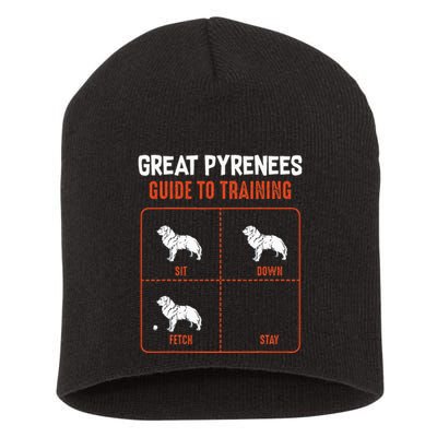 Great Pyrenees Guide To Training Funny Dog Pet Lover Short Acrylic Beanie