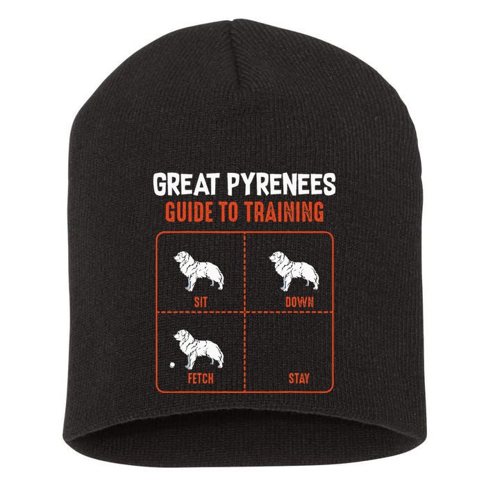 Great Pyrenees Guide To Training Funny Dog Pet Lover Short Acrylic Beanie