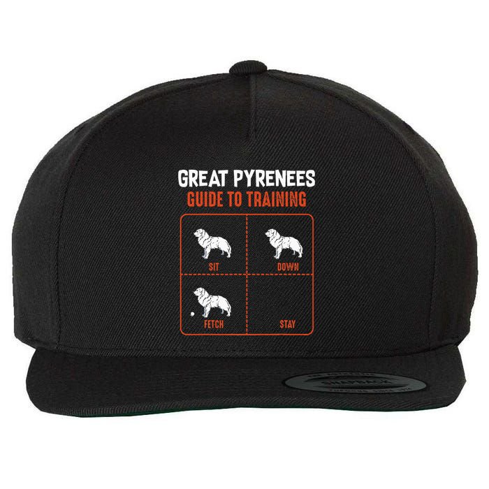 Great Pyrenees Guide To Training Funny Dog Pet Lover Wool Snapback Cap