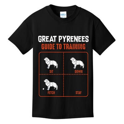 Great Pyrenees Guide To Training Funny Dog Pet Lover Kids T-Shirt