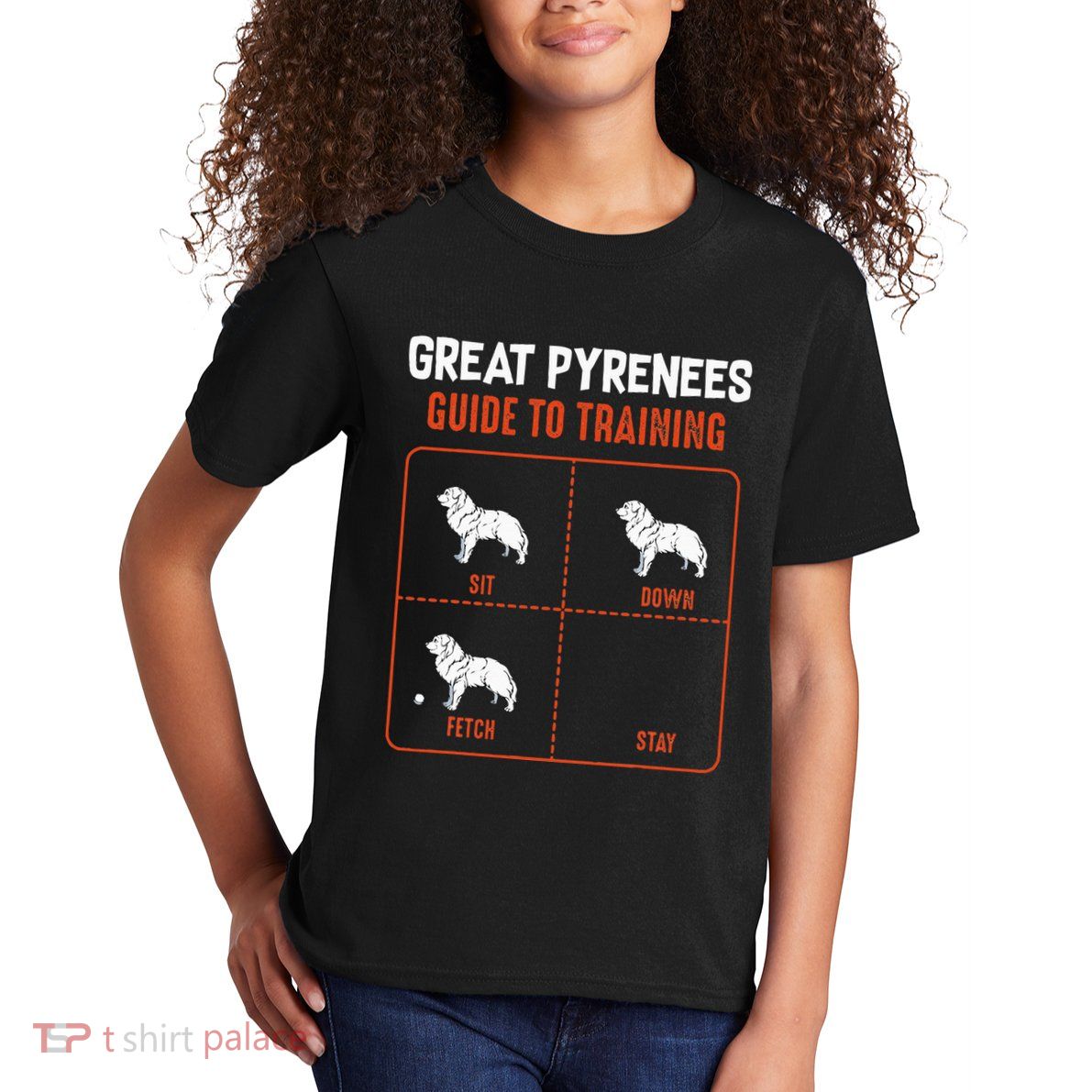 Great Pyrenees Guide To Training Funny Dog Pet Lover Kids T-Shirt