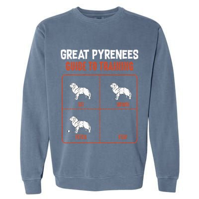 Great Pyrenees Guide To Training Funny Dog Pet Lover Garment-Dyed Sweatshirt