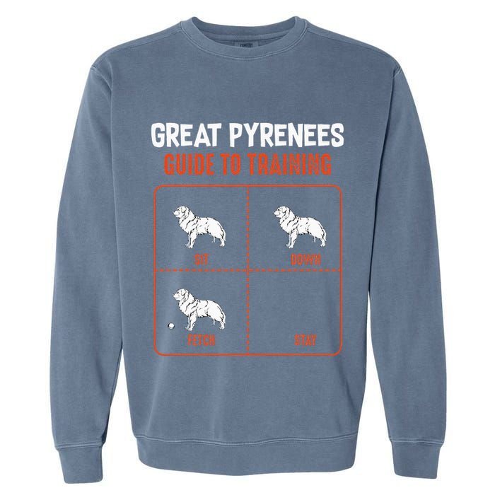 Great Pyrenees Guide To Training Funny Dog Pet Lover Garment-Dyed Sweatshirt
