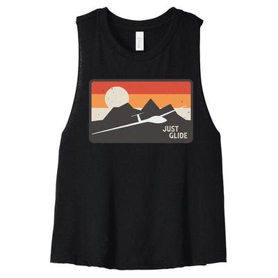 Glider Pilot Gliding Soaring Plane Women's Racerback Cropped Tank