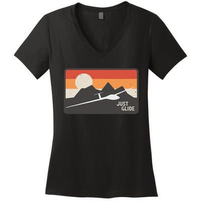 Glider Pilot Gliding Soaring Plane Women's V-Neck T-Shirt