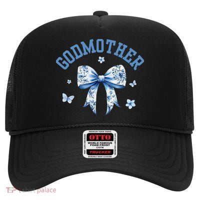Godmother Proposal Gifts With Coquette Bow Godmama Announce High Crown Mesh Back Trucker Hat