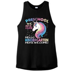 Goodbye Preschool Graduation Hello Kindergarten Prek Unicorn Ladies PosiCharge Tri-Blend Wicking Tank