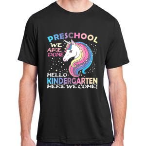 Goodbye Preschool Graduation Hello Kindergarten Prek Unicorn Adult ChromaSoft Performance T-Shirt