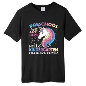 Goodbye Preschool Graduation Hello Kindergarten Prek Unicorn Tall Fusion ChromaSoft Performance T-Shirt