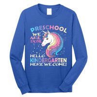 Goodbye Preschool Graduation Hello Kindergarten Prek Unicorn Long Sleeve Shirt