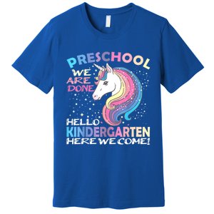 Goodbye Preschool Graduation Hello Kindergarten Prek Unicorn Premium T-Shirt