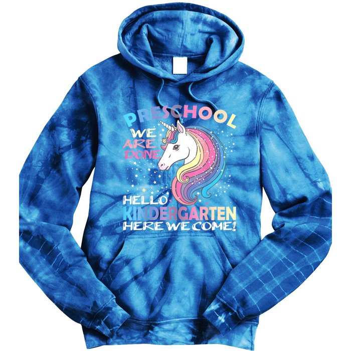 Goodbye Preschool Graduation Hello Kindergarten Prek Unicorn Tie Dye Hoodie