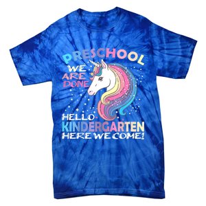 Goodbye Preschool Graduation Hello Kindergarten Prek Unicorn Tie-Dye T-Shirt