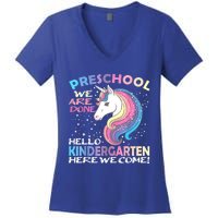 Goodbye Preschool Graduation Hello Kindergarten Prek Unicorn Women's V-Neck T-Shirt