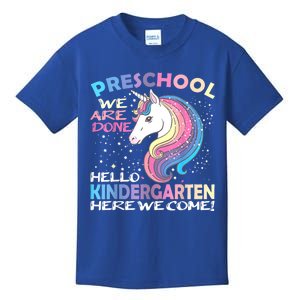 Goodbye Preschool Graduation Hello Kindergarten Prek Unicorn Kids T-Shirt