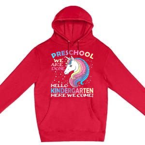 Goodbye Preschool Graduation Hello Kindergarten Prek Unicorn Premium Pullover Hoodie