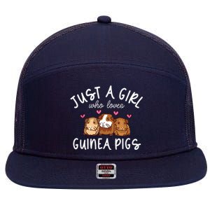 Guinea Pig Girl Who Loves Guinea Pigs Cute Guinea Pig 7 Panel Mesh Trucker Snapback Hat