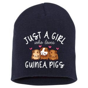 Guinea Pig Girl Who Loves Guinea Pigs Cute Guinea Pig Short Acrylic Beanie