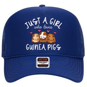 Guinea Pig Girl Who Loves Guinea Pigs Cute Guinea Pig High Crown Mesh Back Trucker Hat