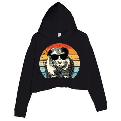 Guinea Pig Guinea Pig Lover Retro Guinea Pig Crop Fleece Hoodie