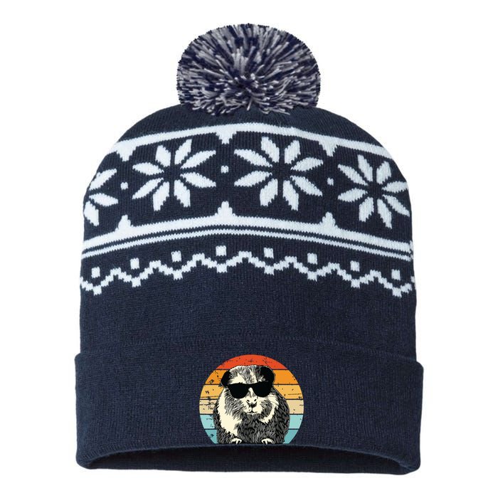 Guinea Pig Guinea Pig Lover Retro Guinea Pig USA-Made Snowflake Beanie