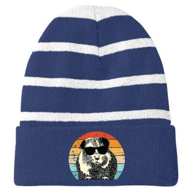 Guinea Pig Guinea Pig Lover Retro Guinea Pig Striped Beanie with Solid Band