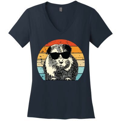 Guinea Pig Guinea Pig Lover Retro Guinea Pig Women's V-Neck T-Shirt