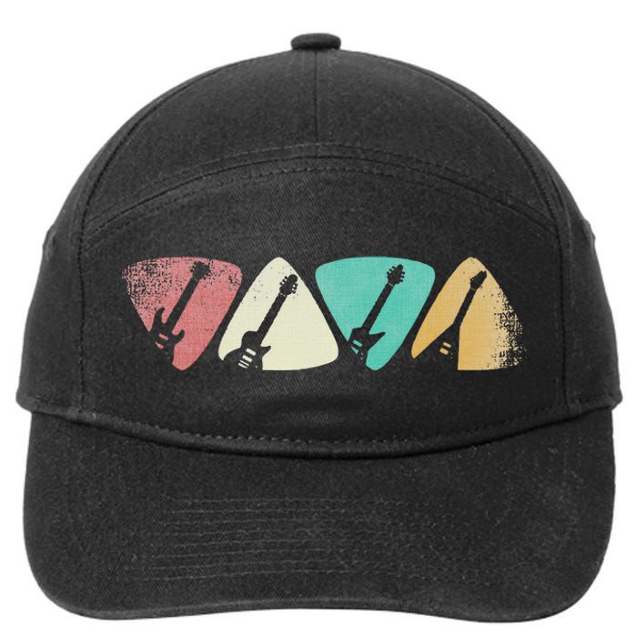 Guitar Pick Gift For Guitarist Retro Vintage 7-Panel Snapback Hat