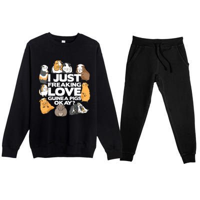 Guinea Pig Guinea Pig Lover Tee Funny Guinea Pig Premium Crewneck Sweatsuit Set