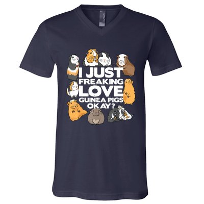 Guinea Pig Guinea Pig Lover Tee Funny Guinea Pig V-Neck T-Shirt