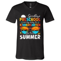 Goodbye Preschool Graduation To Kindergarten Hello Summer V-Neck T-Shirt