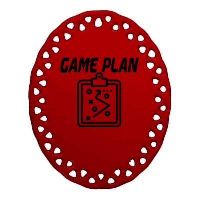 Game Plan Ceramic Oval Ornament