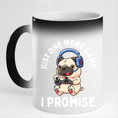 Gaming Pug Gamer Dog Lover Video Game Gift 11oz Black Color Changing Mug