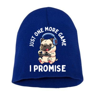 Gaming Pug Gamer Dog Lover Video Game Gift Short Acrylic Beanie