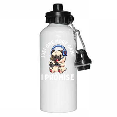 Gaming Pug Gamer Dog Lover Video Game Gift Aluminum Water Bottle